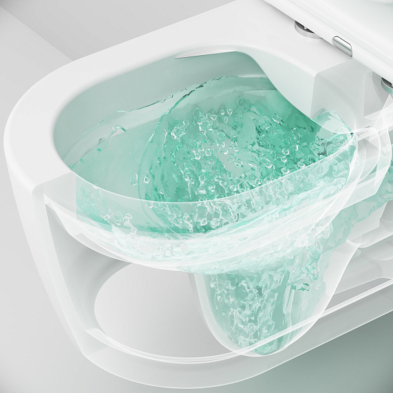 Унитаз подвесной AM.PM Func C8F1700MWSC (глубина 49 см) безободковый с сиденьем микролифт, белый матовый-6