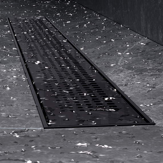 Душевой трап (лоток) 80 AM.PM PrimeFlow W02SC-P11-080-01BM комбинированный затвор с черной матовой решеткой-6