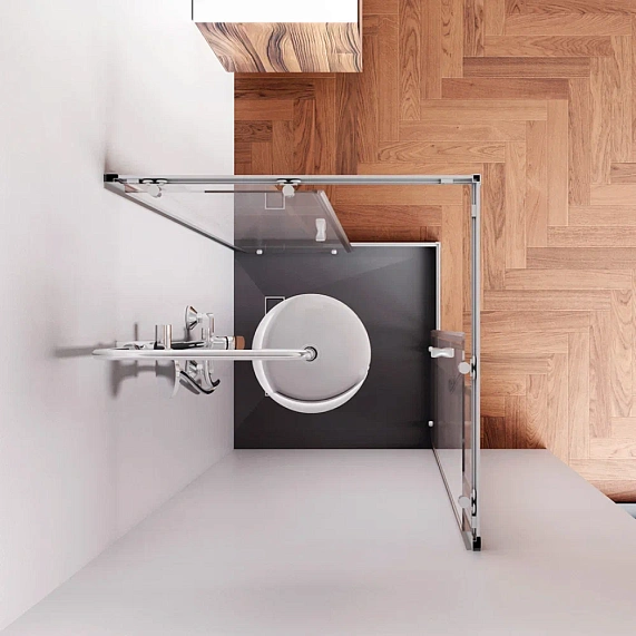 Душевое ограждение без поддона 80x80 AM.PM Sunny W87G-403-8080-MT профиль серебристый-2