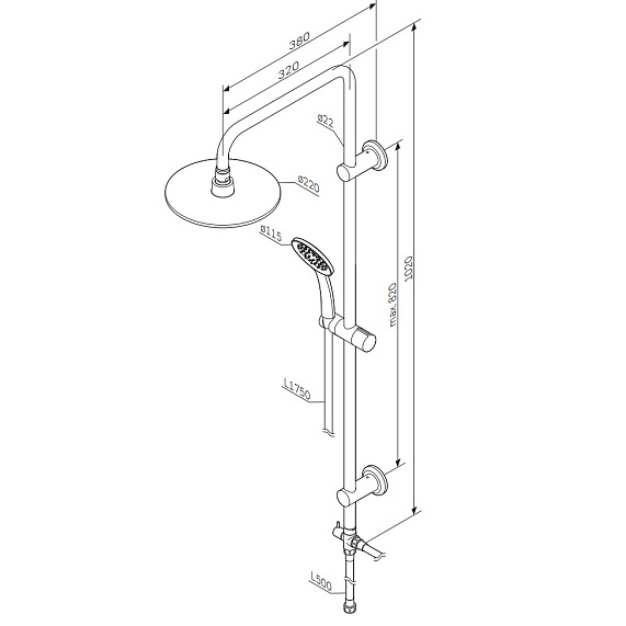 Душевая система AM.PM Crave F079C000 стойка с тропическим душем, хром-11