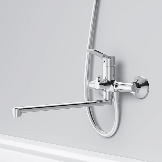 Смеситель для ванны и душа AM.PM X-Joy F85A90200 длинный излив, хром-4