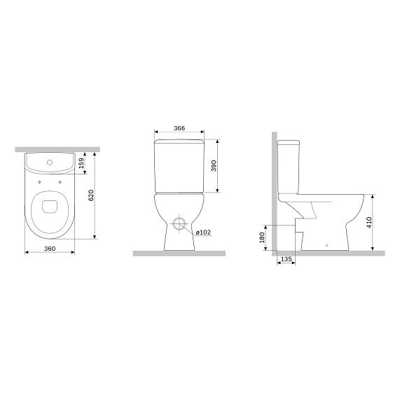 Унитаз напольный AM.PM Gem C908600SC безободковый с сиденьем микролифт, белый-5