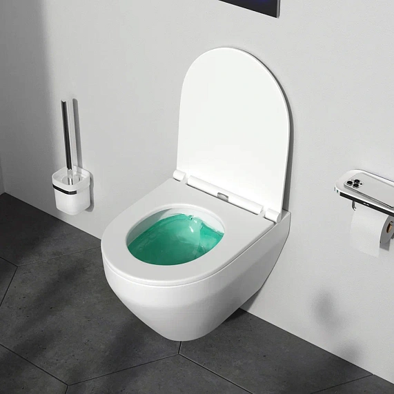 Унитаз подвесной безободковый с инсталляцией AM.PM Spirit 2.0 IS47051.701700 сиденьем микролифт, хром пневм. клавишей-3