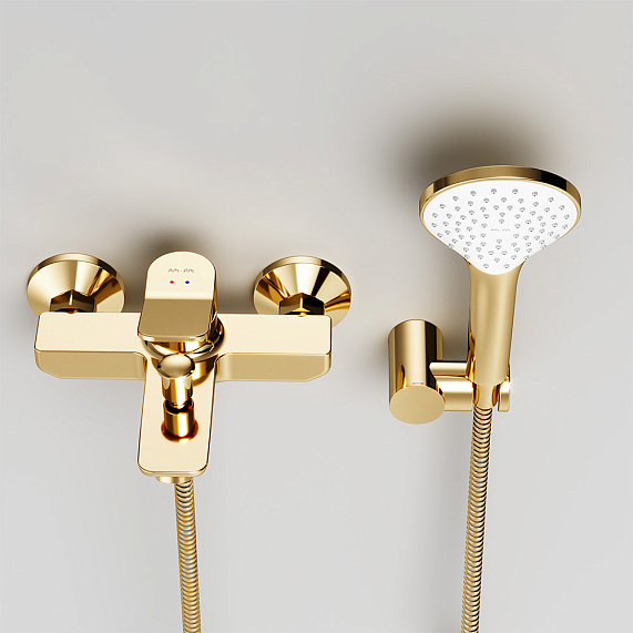 Смеситель для ванны и душа AM.PM X-Joy F85A15099 душевая лейка, шланг 1750, золото-2