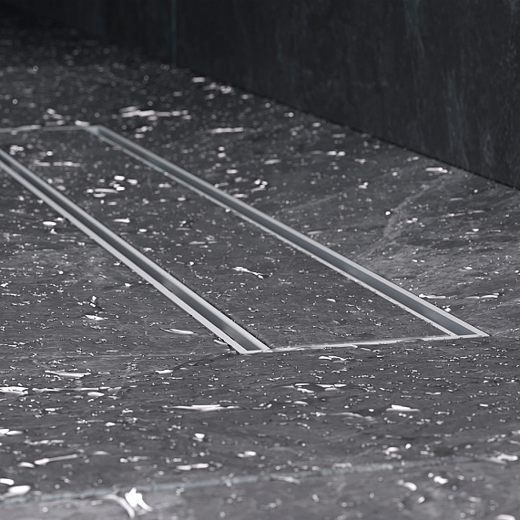 Душевой трап (лоток) 50 AM.PM PrimeFlow W02SC-U11-050-04SB комбинированный затвор со стальной матовой решеткой под плитку-12