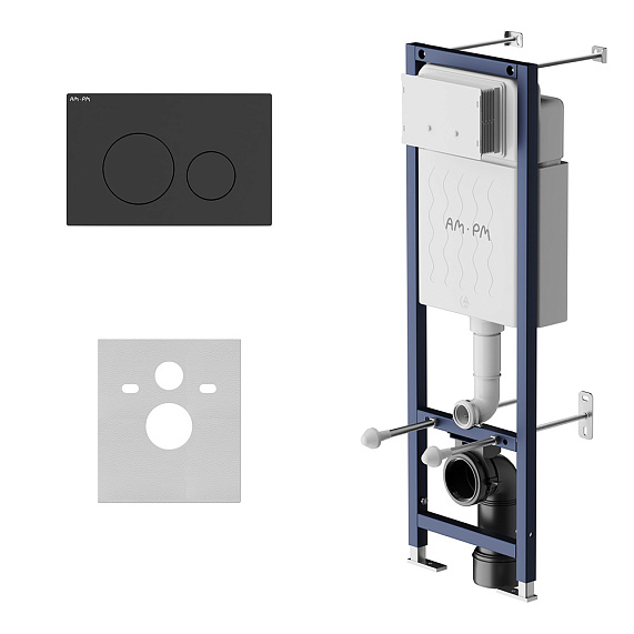 Инсталляция для подвесного унитаза AM.PM I012712LM.0138 с клавишей L черной матовой