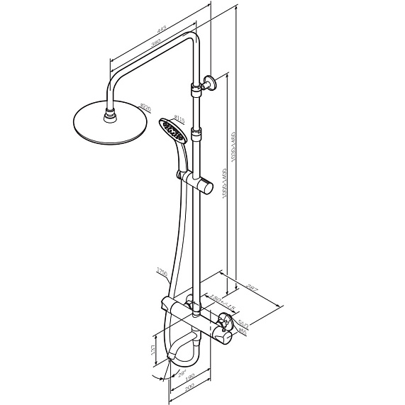 Душевая система AM.PM Crave F079C500 стойка с тропическим душем, термостатом, смесителем, изливом, хром-10