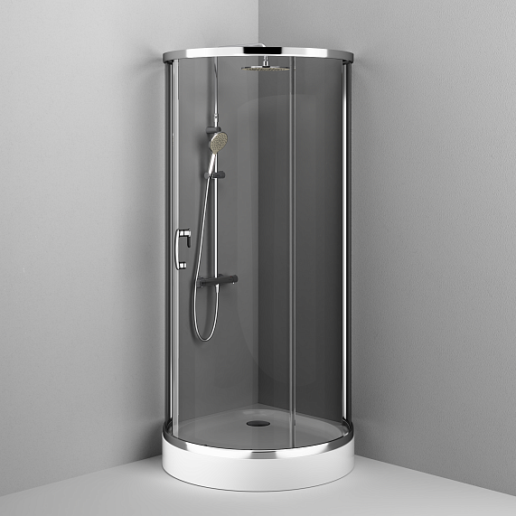 Душевое ограждение без поддона 95x95 AM.PM Like W83UG-333-095CG профиль хром-3