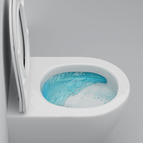 Унитаз подвесной AM.PM Like C801901SC торнадо безободковый с сиденьем микролифт, белый-6