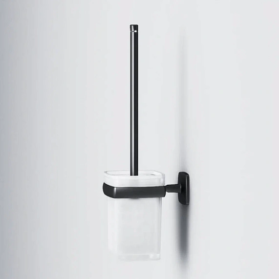 Ершик для унитаза AM.PM Gem A9033422 со стеклянной настенной подставкой, черный-2