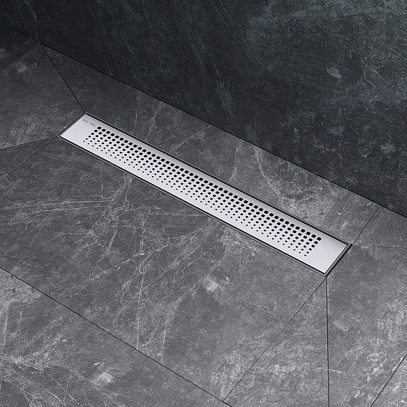 Душевой трап (лоток) 50 AM.PM PrimeFlow W02SC-P11-050-01SB комбинированный затвор со стальной матовой решеткой-5