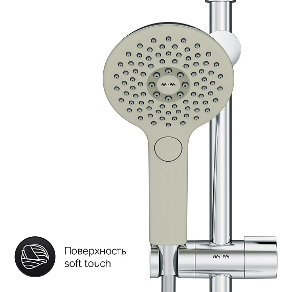 Душевая система AM.PM Inspire 2.0 F0750A100 стойка с тропическим душем, хром-6