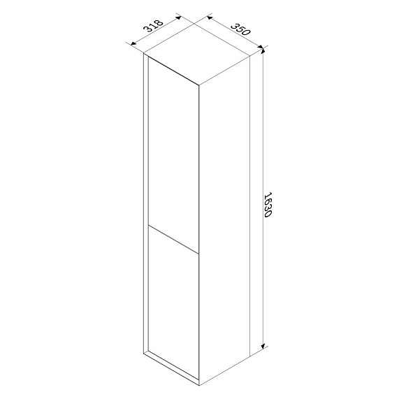 Шкаф-пенал для ванной 35 AM.PM Libre M60CHX0352OF навесной, правый/левый, под дерево-7