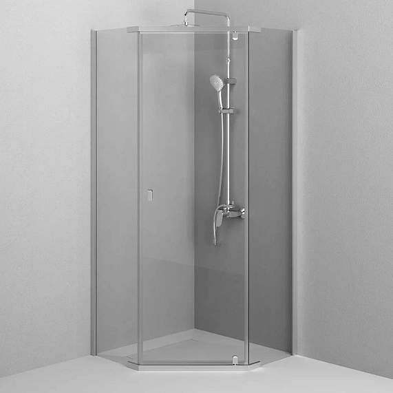 Душевое ограждение без поддона 90x90 AM.PM Sunny W87G-405-9090-MT профиль серебристый-3