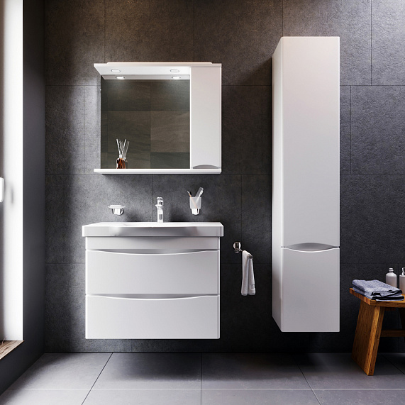 Шкафчик с зеркалом в ванную 80 AM.PM Like M80MPR0801WG правый белый глянец-3