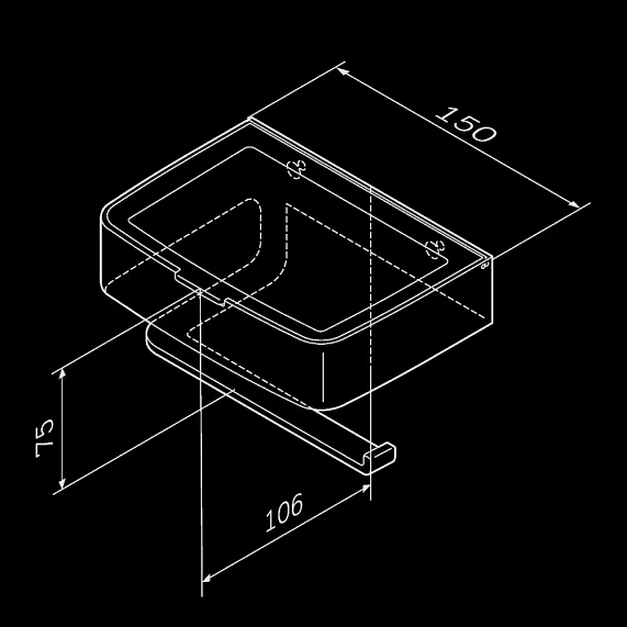 Держатель для туалетной бумаги настенный AM.PM Inspire 2.0 A50A341522 с полочкой, черный-7