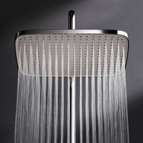 Душевая система AM.PM Func F078F700 стойка с тропическим душем, смесителем, изливом, хром-4