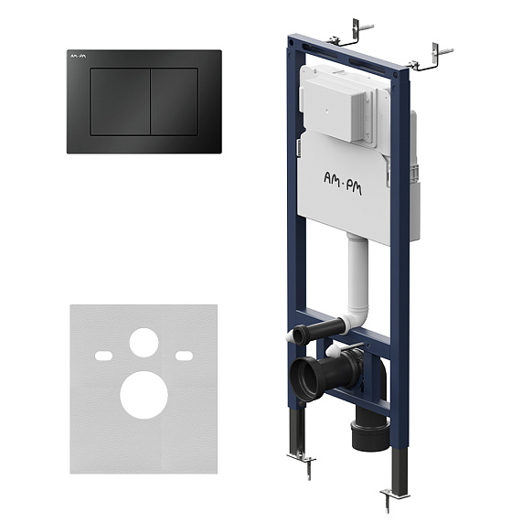 Инсталляция для подвесного унитаза AM.PM MasterFit II012713.0238 с механ. клавишей S, черная