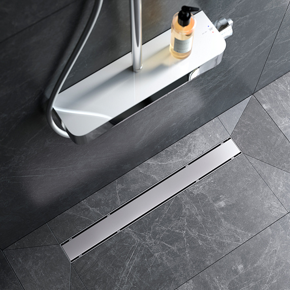 Душевой трап (лоток) 70 AM.PM PrimeFlow W02SC-U11-070-04SB комбинированный затвор со стальной матовой решеткой под плитку-3