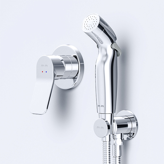 Гигиенический душ со смесителем AM.PM X-Joy F40H85A00 хром встраиваемый, шланг 1200, держатель-3