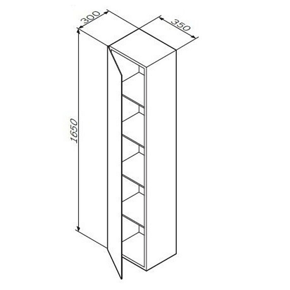 Шкаф-пенал для ванной 35 AM.PM Spirit 2.0 M70ACHML0356WG навесной левый белый глянец-3