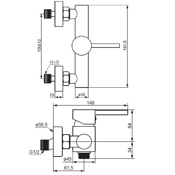 Смеситель для душа Damixa Scandinavian Pure 362000300-4