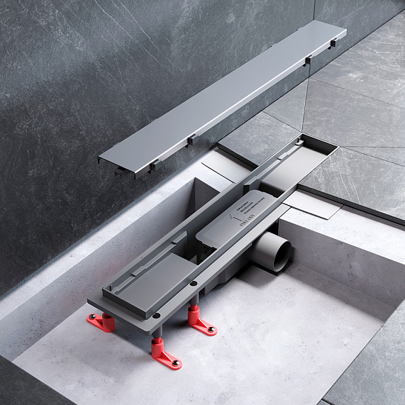 Душевой трап (лоток) 50 AM.PM PrimeFlow W02SC-U11-050-04SB комбинированный затвор со стальной матовой решеткой под плитку-15