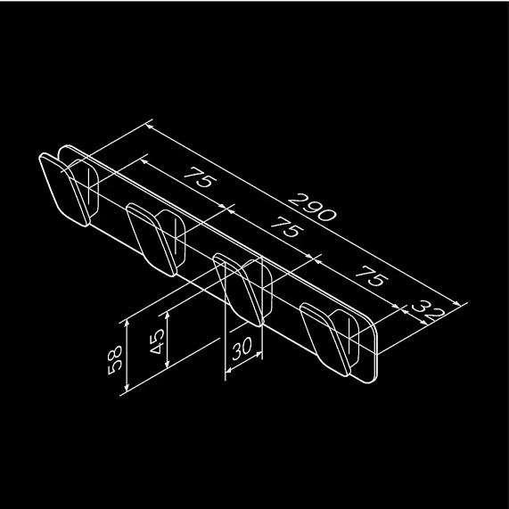 Крючки для полотенец AM.PM Inspire 2.0 A50A35900 хром, 4 шт на планке-7