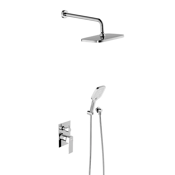 Встраиваемая душевая система Damixa Gala 953520000 хром: тропический верхний душ, ручной душ-6