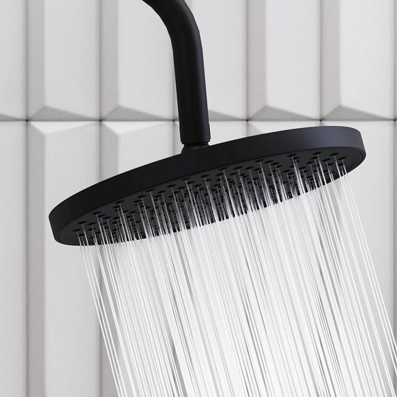 Душевая система Damixa Apollo 947000300 стойка с тропическим душем, черная матовая-4