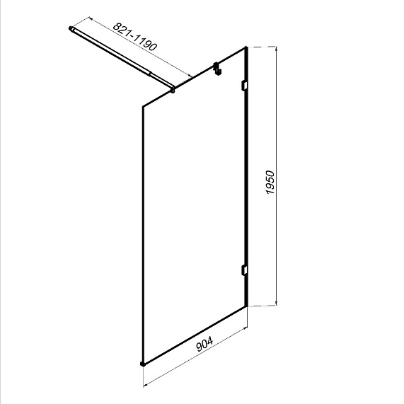 Душевая перегородка 110x195 AM.PM X-Joy W94UWI-110-F1-MTE прозрачное стекло, профиль серебристый-5