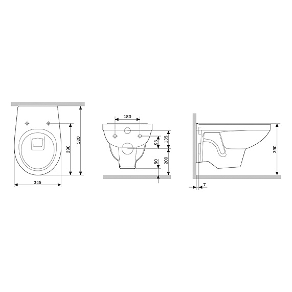 Унитаз подвесной Damixa Jupiter DX77C1738SC с сиденьем микролифт, белый-2