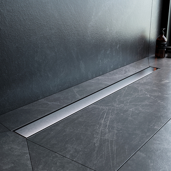 Душевой трап (лоток) 90 AM.PM MasterFlow W01SC-U11-090-04SB комбинированный затвор со стальной матовой решеткой под плитку-7