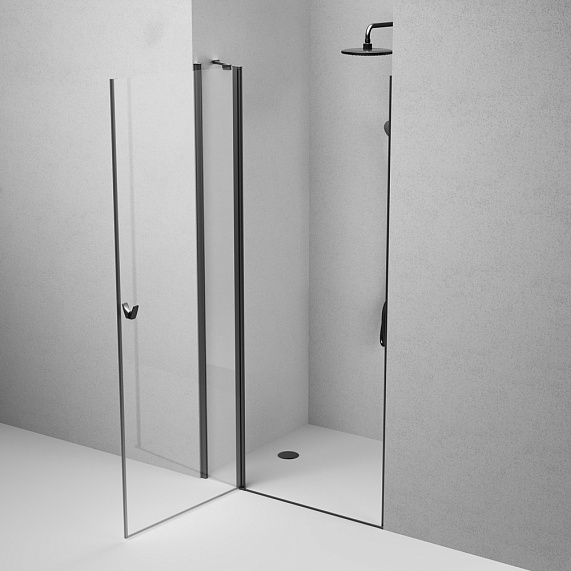 Душевая перегородка с дверью 100x190 AM.PM Sunny W87G-100-1P-BT прозрачное стекло, профиль черный матовый-4