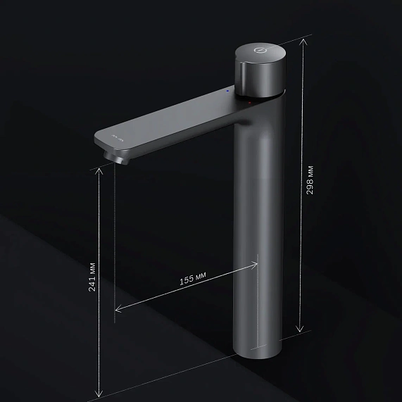 Смеситель для раковины (умывальника) AM.PM X-Joy F85A92522 высокий, черный-7