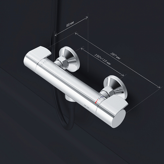 Смеситель для душа AM.PM X-joy F85A40000 термостат, хром-6