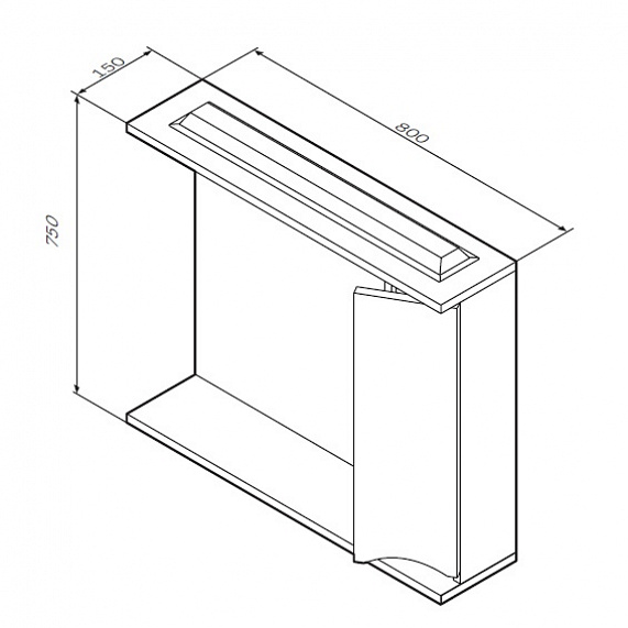Шкафчик с зеркалом в ванную 80 AM.PM Like M80MPR0801WG правый белый глянец-4