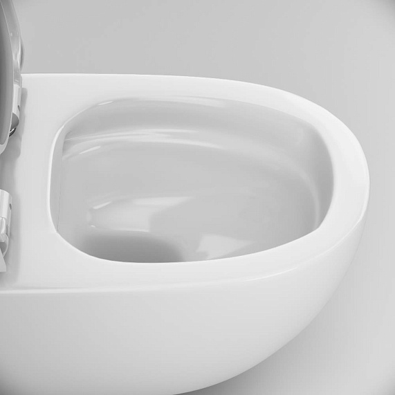 Унитаз подвесной AM.PM Awe C111700SC безободковый с сиденьем микролифт, белый-9
