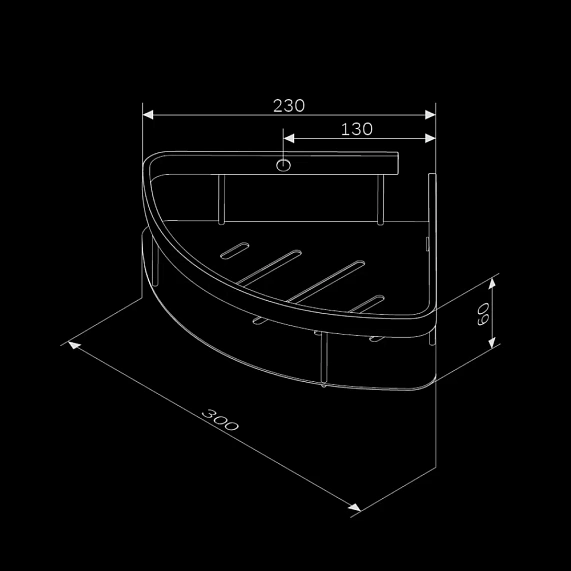 Полка в ванную угловая AM.PM Sense L A7454122 черная-7