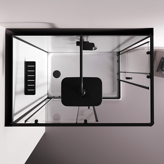 Душевая кабина 120x80 AM.PM Above W9XC-403-12080BT профиль черный матовый, низкий поддон-3