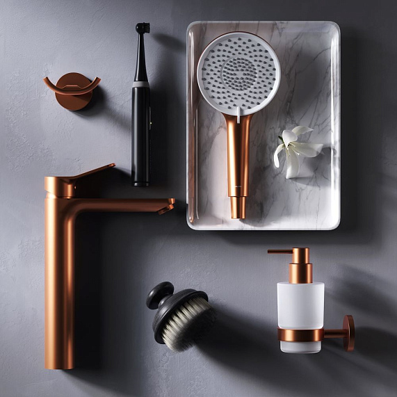 Смеситель для раковины (умывальника) AM.PM X-Joy F85A92044 высокий, розовое золото-2