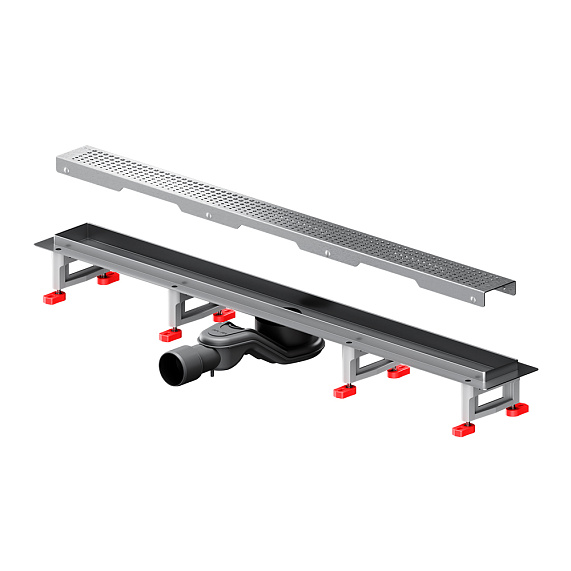 Душевой трап (лоток) 80 AM.PM MasterFlow W01SC-P11-080-01SB комбинированный затвор со стальной матовой решеткой-10