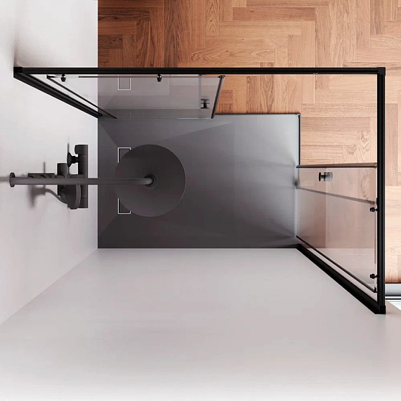 Душевое ограждение без поддона 120х80 AM.PM X-Joy W94G-403-12080-BT профиль черный матовый-2