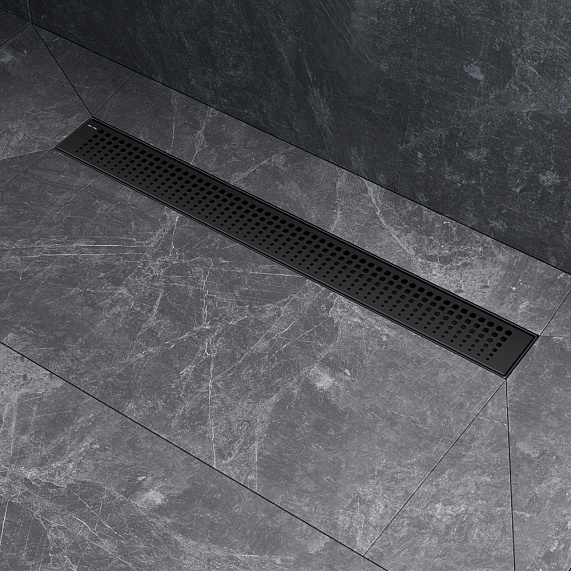 Душевой трап (лоток) 60 AM.PM MasterFlow W01SC-P11-060-01BM комбинированный затвор с черной матовой решеткой-5