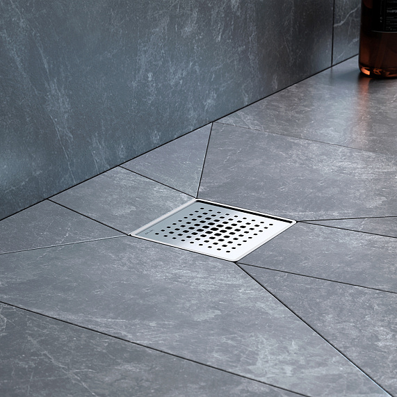 Душевой трап 10x10 AM.PM MasterFlow W01BD-P11-010-01SB комбинированный затвор со стальной матовой решеткой-3