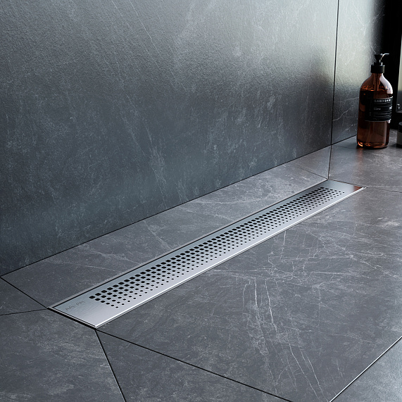 Душевой трап (лоток) 60 AM.PM PrimeFlow W02SC-P11-060-01SB комбинированный затвор со стальной матовой решеткой-3