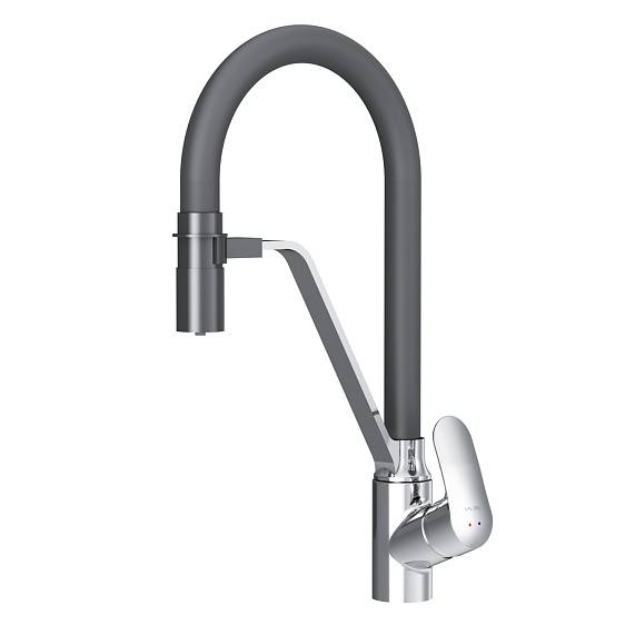 Смеситель для кухни AM.PM Like F8007802 высокий, хром, с черным гибким изливом и каналом питьевой воды-9