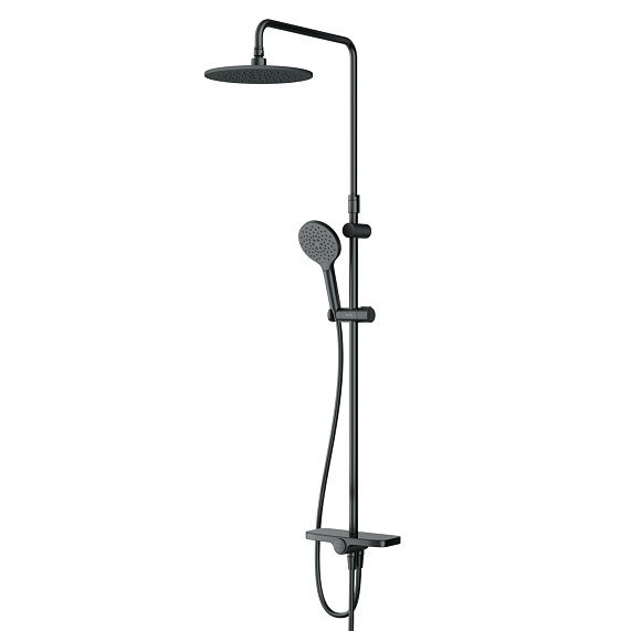 Душевая система AM.PM Like F0780222 стойка с тропическим душем, черная матовая-10