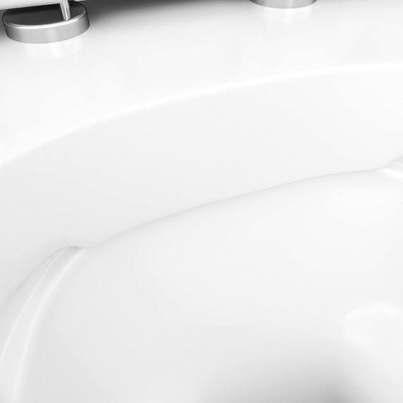 Унитаз подвесной безободковый с инсталляцией AM.PM Like IS3801700 сиденьем микролифт, хром механ. клавишей-5