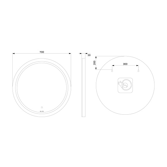 Зеркало с подсветкой в ванную круглое 70 AM.PM X-Joy M85AMOX0701WG сенсорное-10